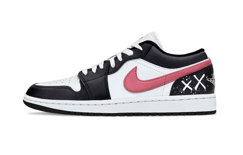 Jordan Air Jordan 1 Embraced In The Mist Low Top Vintage Basketball Shoes Unisex Black Apricot Pink