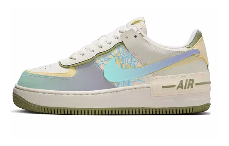 Nike Air Force 1 Slip-Resistant Cushioning Wear-Resistant Low-Top Skateboard Shoes Women's White Green