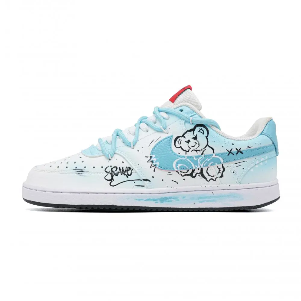 Nike Court Vision 1 Abrasion Resistant Low top Skateboard Shoes Men's Blue