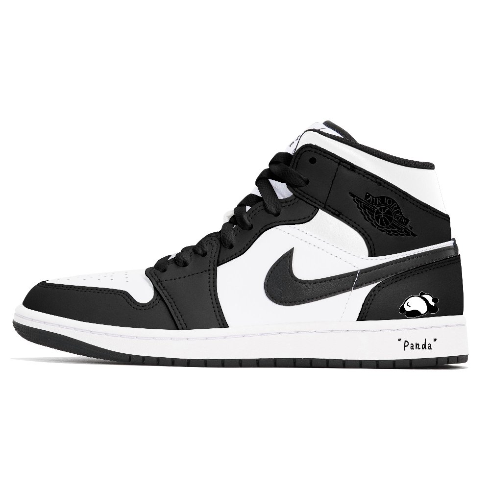 Jordan Air Jordan 1 Slip-Resistant Mid-Top Vintage Basketball Shoes Men's Black White