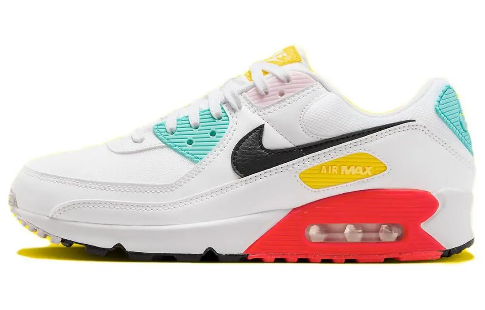 Nike Air Max 90 White Black Pink Foam Bright Crimson Women's