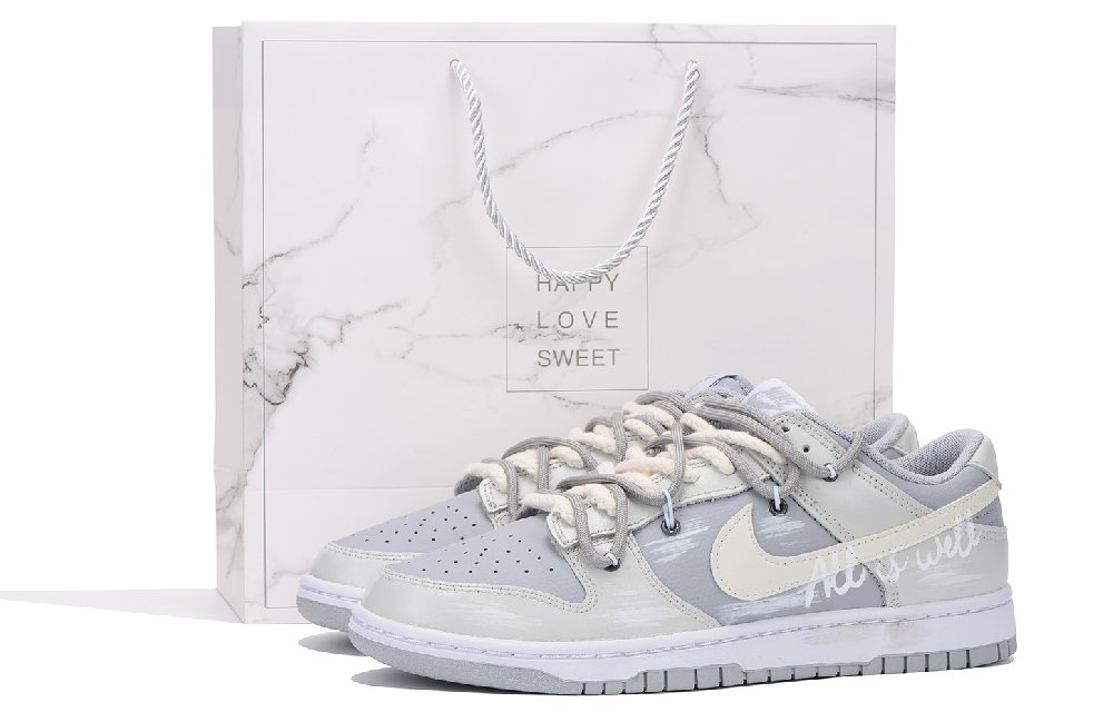 Nike Dunk Low Retro Low-Top Skateboard Shoes Men's Light Gray