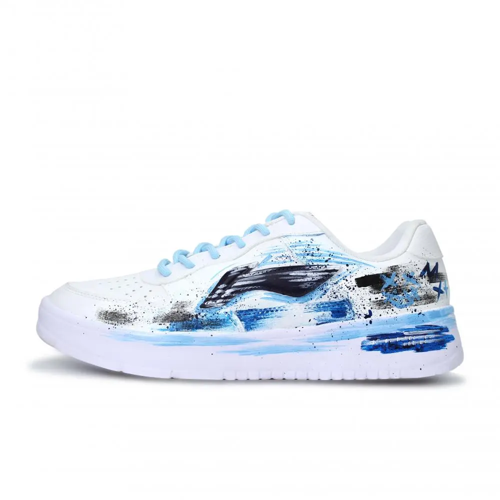 LiNing Pontoon Boats Abrasion Resistant, Lightweight, And Breathable Low top Skateboard Shoes Unisex White Blue Black