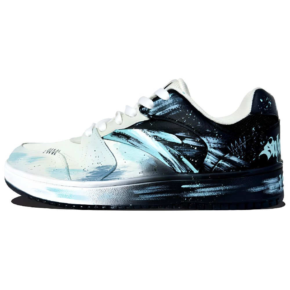 Anta Slip-Resistant Cushioning Wear-Resistant Low-Top Skateboard Shoes Men's Blue Black