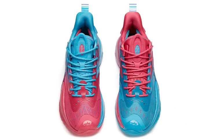 Anta Frenzy 3 Pro Mid-Top Performance Basketball Shoes Men's Purple Red Mismatched