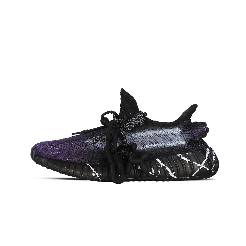 Adidas Originals Yeezy Boost 350 V2 Casual Shoes Unisex Low-Top Black/Purple