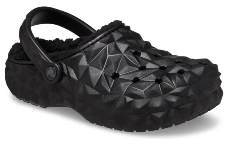 Crocs Classic Clog Lined Geometric Shoes 'Black' Women's