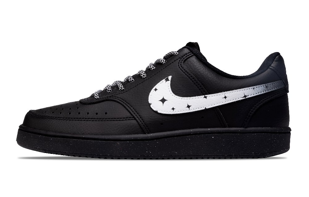 Nike Court Vision Low Skateboard Shoes Unisex Low-Top Black White