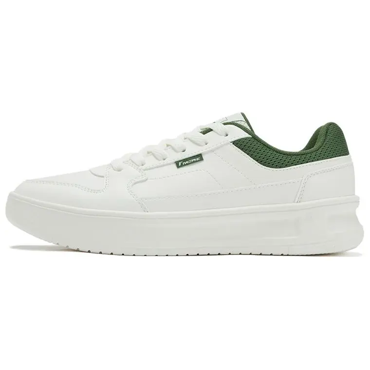 361° Coverage Abrasion Resistant Low Top Skateboard Shoes Men's White Green