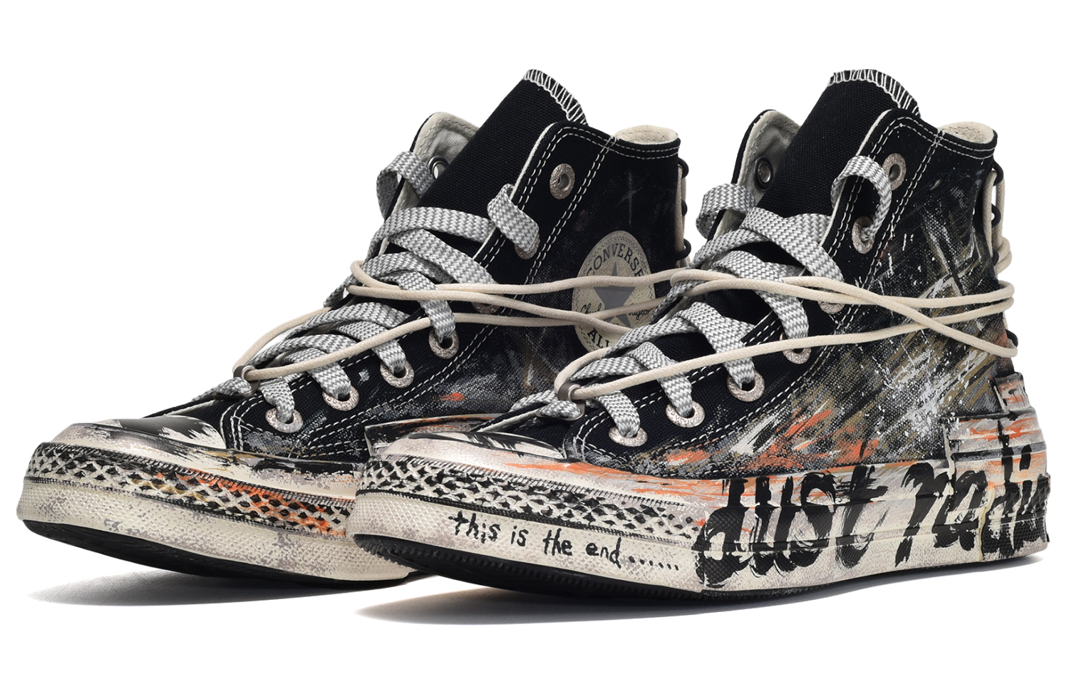 Converse Chuck 70 Hacked Heel CUS ID Anti-Slip Wear-Resistant High-Top Canvas Shoes Unisex Black White Gray купить в интернет-магазине Yoocart с быстрой доставкой по России.
