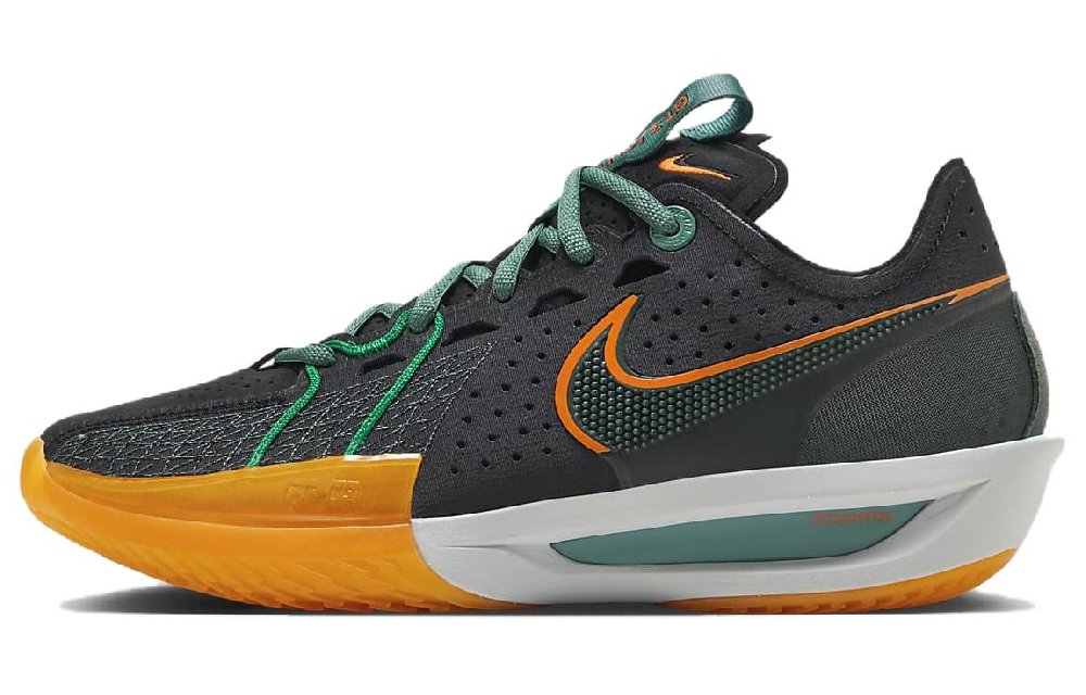 Nike Air ZOOM G.T. Cut 3 Баскетбольные кроссовки Низкие Черные и оранжевые Зеленые Унисекс