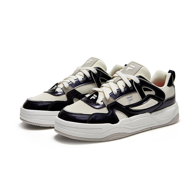 Beams x FILA FUSION BANK II Anti-Slip Wear-Resistant Low-Top Skateboard Shoes Women's White Blue