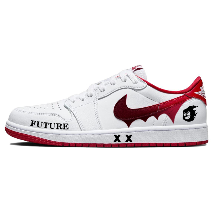 Jordan Air Jordan 1 Vintage Basketball Shoes Unisex Low Top White/Red