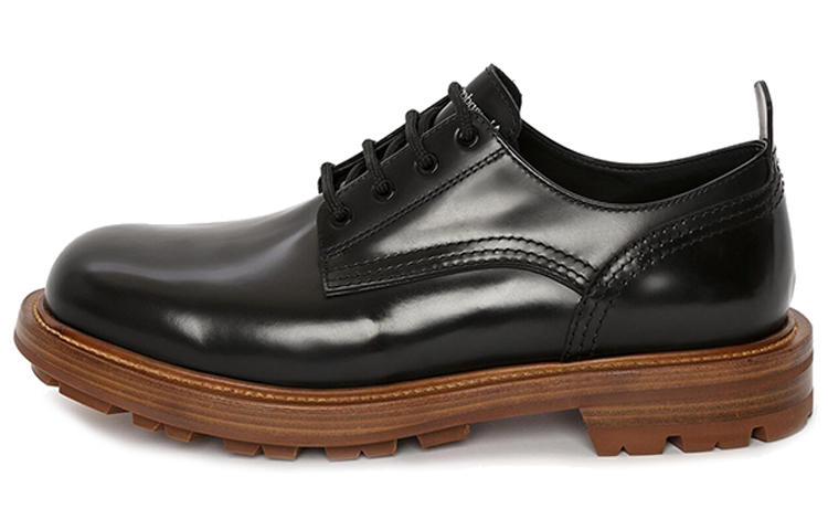 Alexander McQueen Shiny Derby Oxfords Black Brown