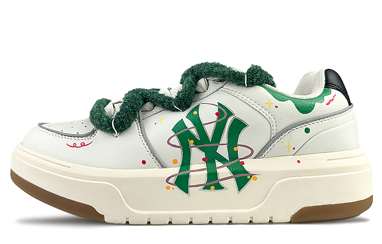 MLB Chunky Liner Skateboard Shoes Unisex Low-Top Christmas Green