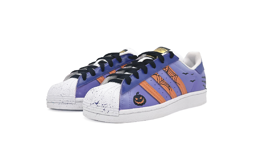 Adidas Originals SUPERSTAR Anti-Slip Wear-Resistant Low-Top Skateboard Shoes Unisex Purple Orange