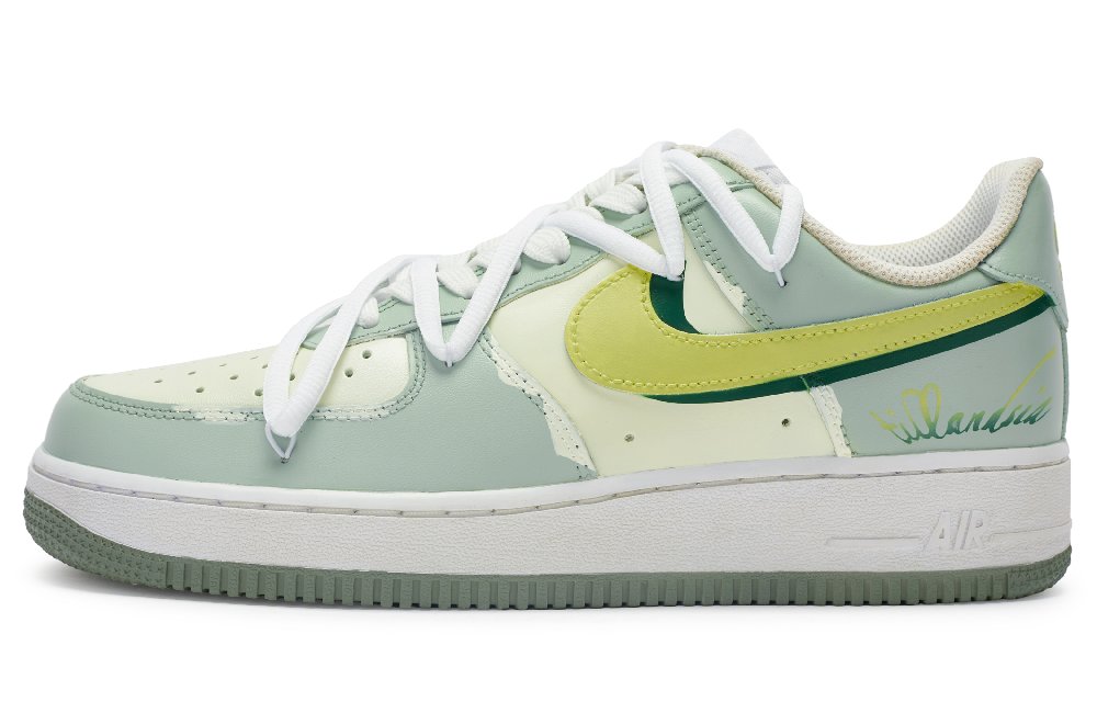 Nike Air Force 1 Low Low-Top Skateboard Shoes Men's Beige Yellow Green