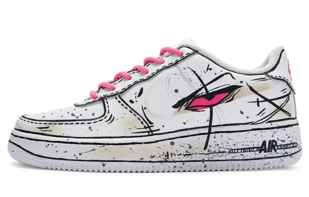 Nike Air Force 1 811 Manufacture Hell Demon Slayer Zoro Coverage Warm Low-Top Skateboard Shoes Men's White Black Pink
