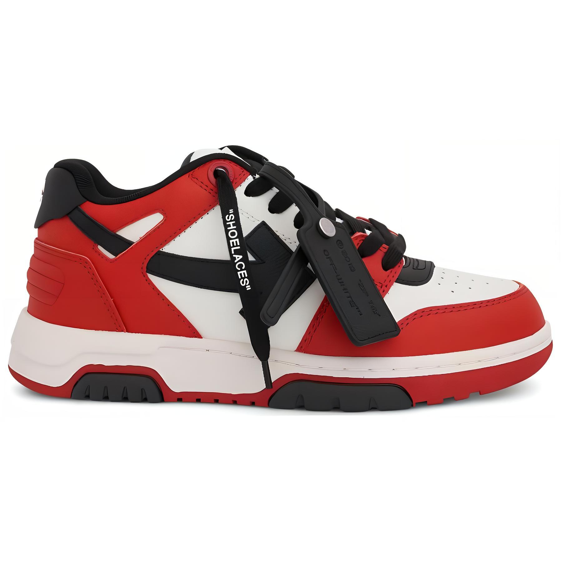 OFF WHITE Low top Skateboard Shoes Women's Red Black