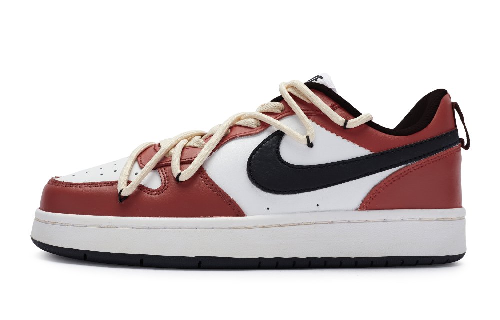 Nike Court Borough Low 2 Anti-Slip Wear-Resistant Low-Top Skateboard Shoes GS Red White Black