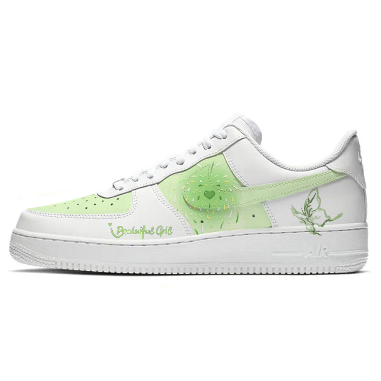 Nike Air Force 1 Skateboard Shoes Women's Low-Top White/Green