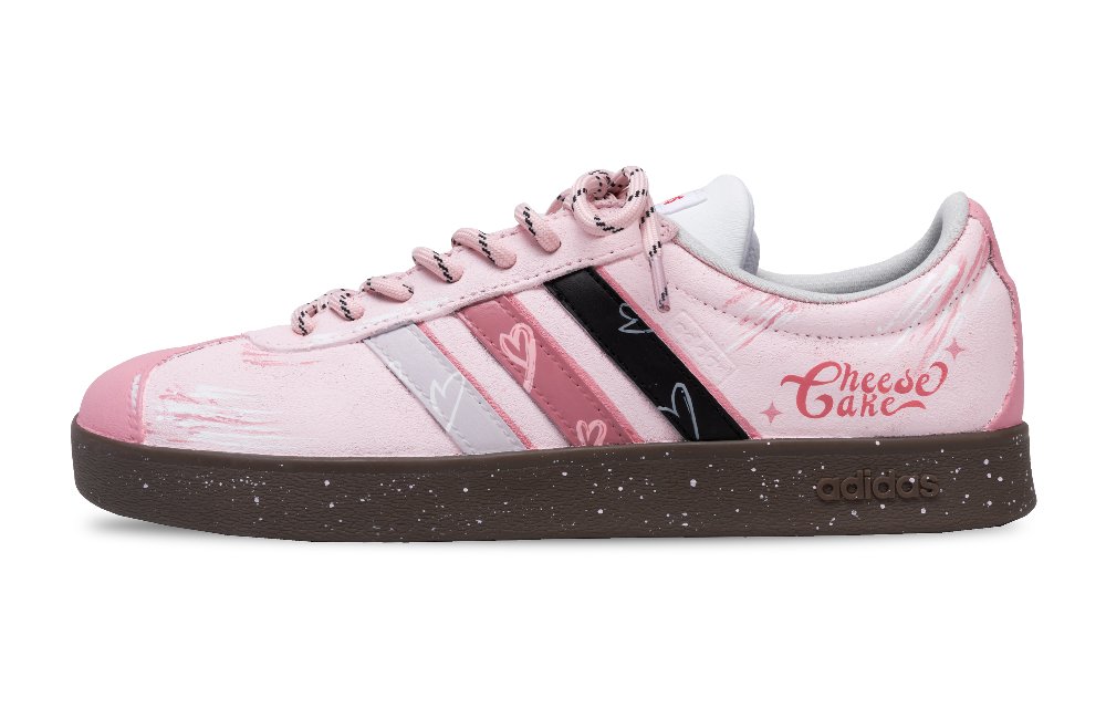 Adidas VL COURT 2.0 Winter Season Secret Crush Anti-Slip Wear-Resistant Low-Top Skateboard Shoes Women's Pink