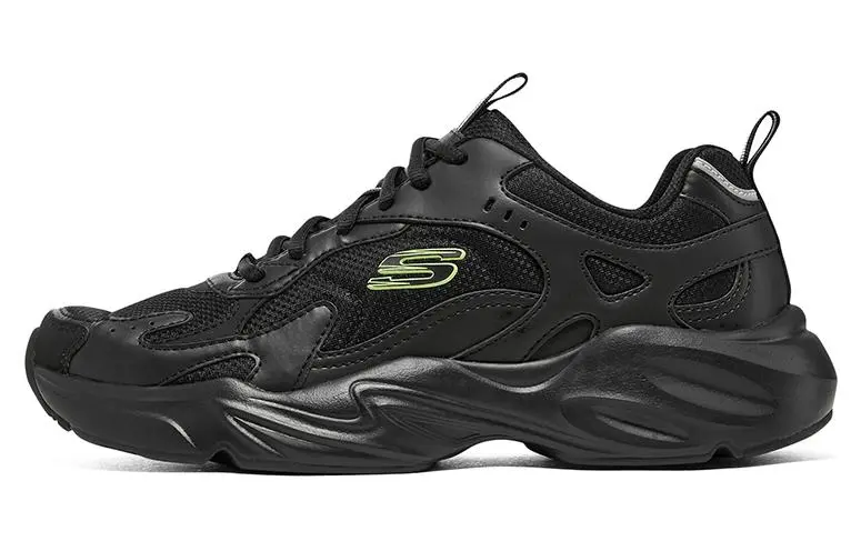Skechers Stamina Airy D'LITES Abrasion Resistant Cushioning Breathable Low Top Chunky Sneakers Men's Black