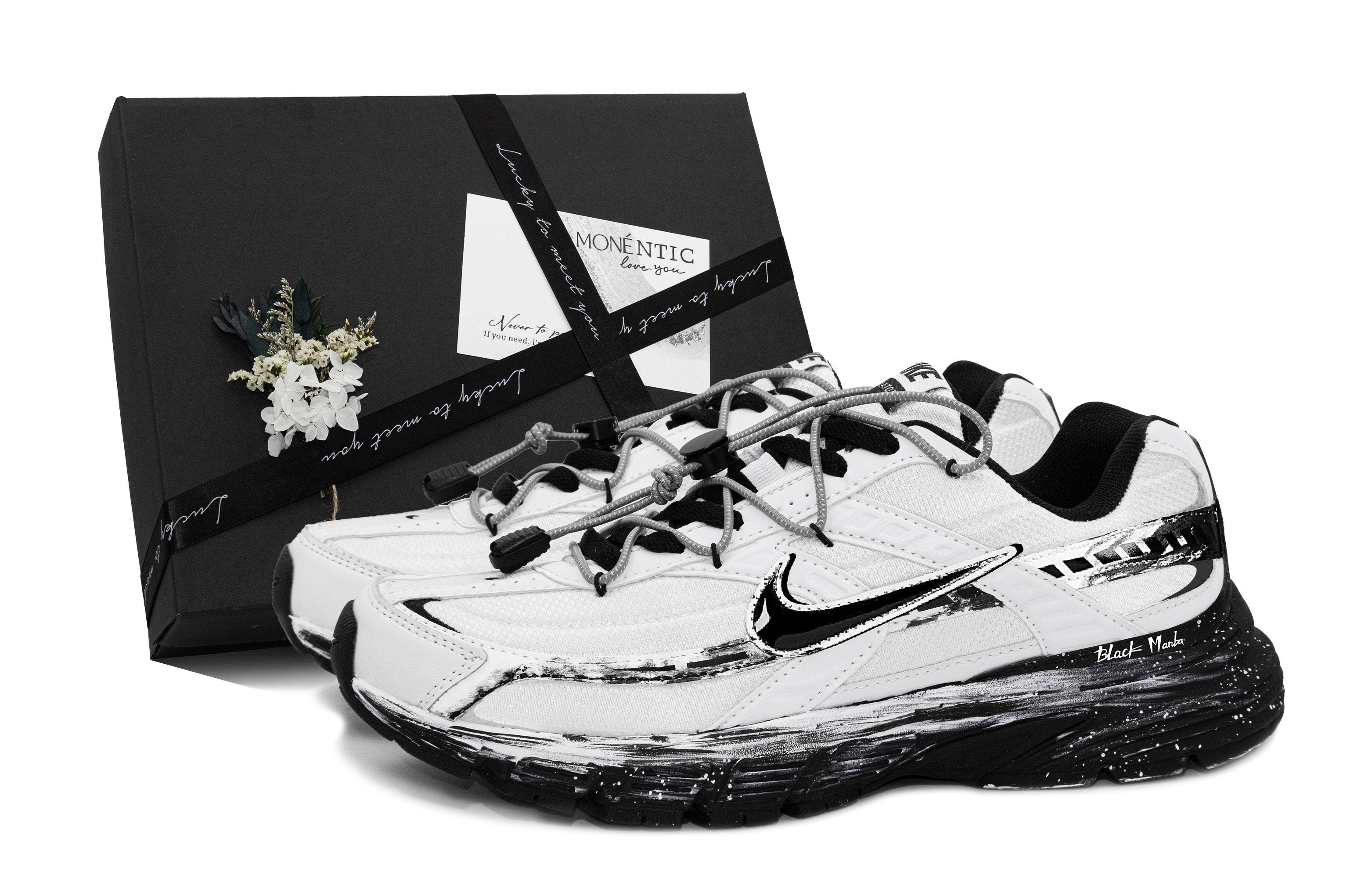 Nike Initiator Breathable Low top Casual City Commute Running Shoes Unisex Black White