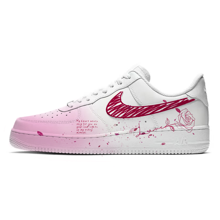 Nike Air Force 1 Skateboard Shoes Men Low-Top White Pink