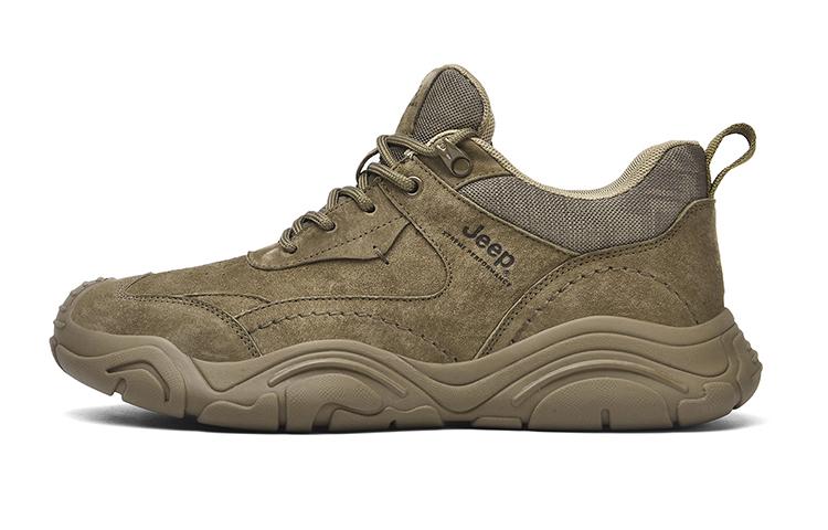 Jeep Anti-Slip Wear-Resistant Low-Top Outdoor Shoes Men's Khaki
