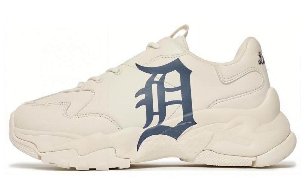 MLB Big Ball Chunky A Anti-Slip Wear-Resistant Low-Top Chunky Sneakers Unisex Ecru