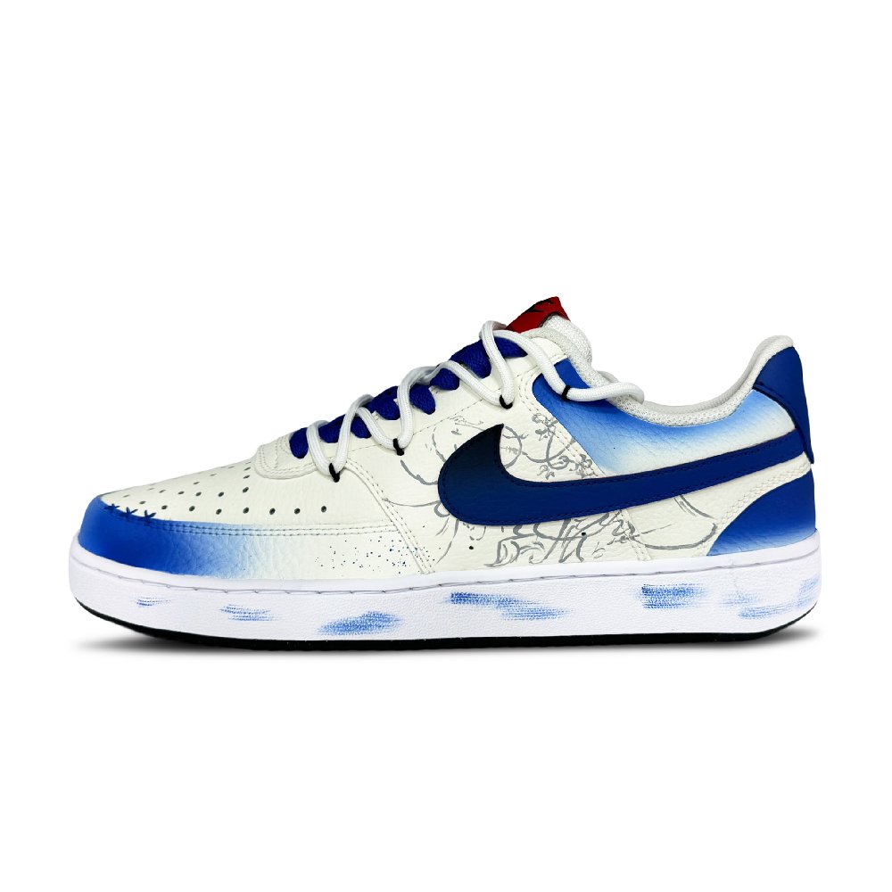Nike Court Vision 1 Cerulean Promise Abrasion Resistant Low Top Skateboard Shoes Men's Blue White