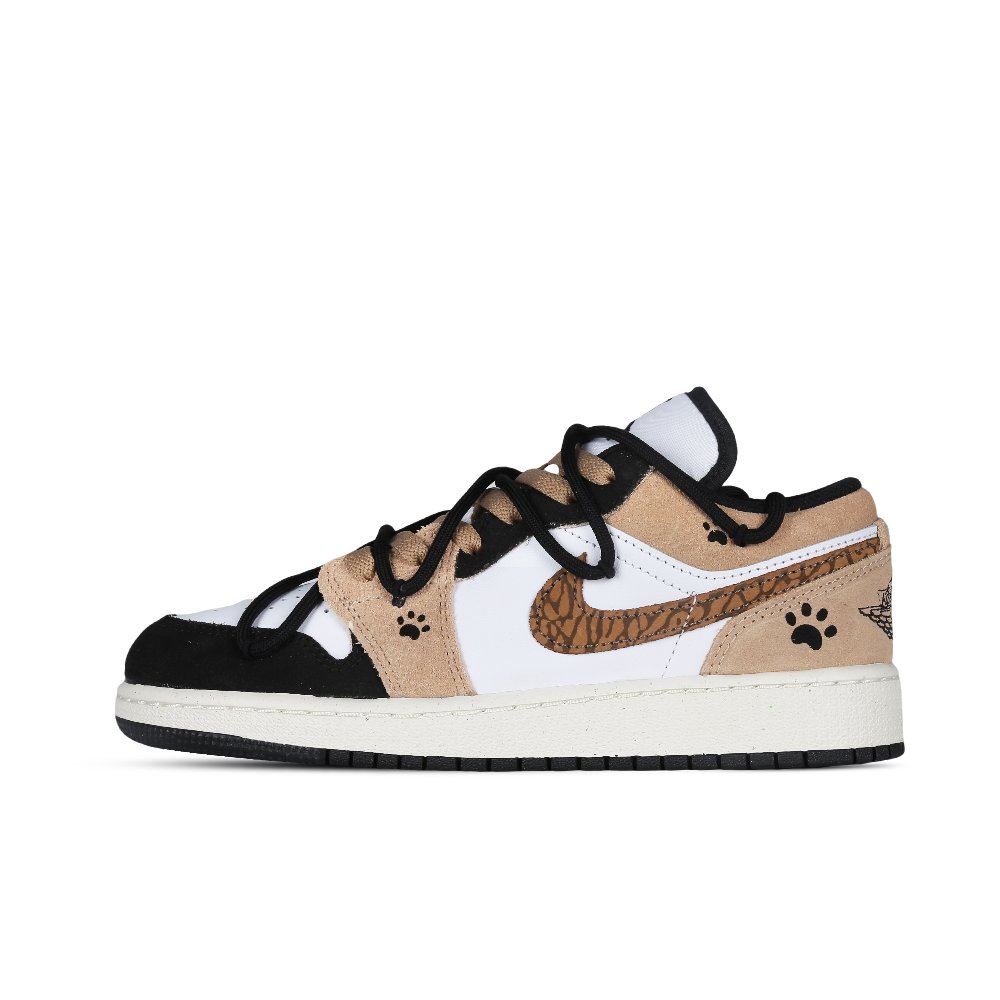 Jordan Air Jordan 1 Low Cushioning Anti-Slip And Wear-Resistant Low-Top Vintage Basketball Shoes Men's Black Brown