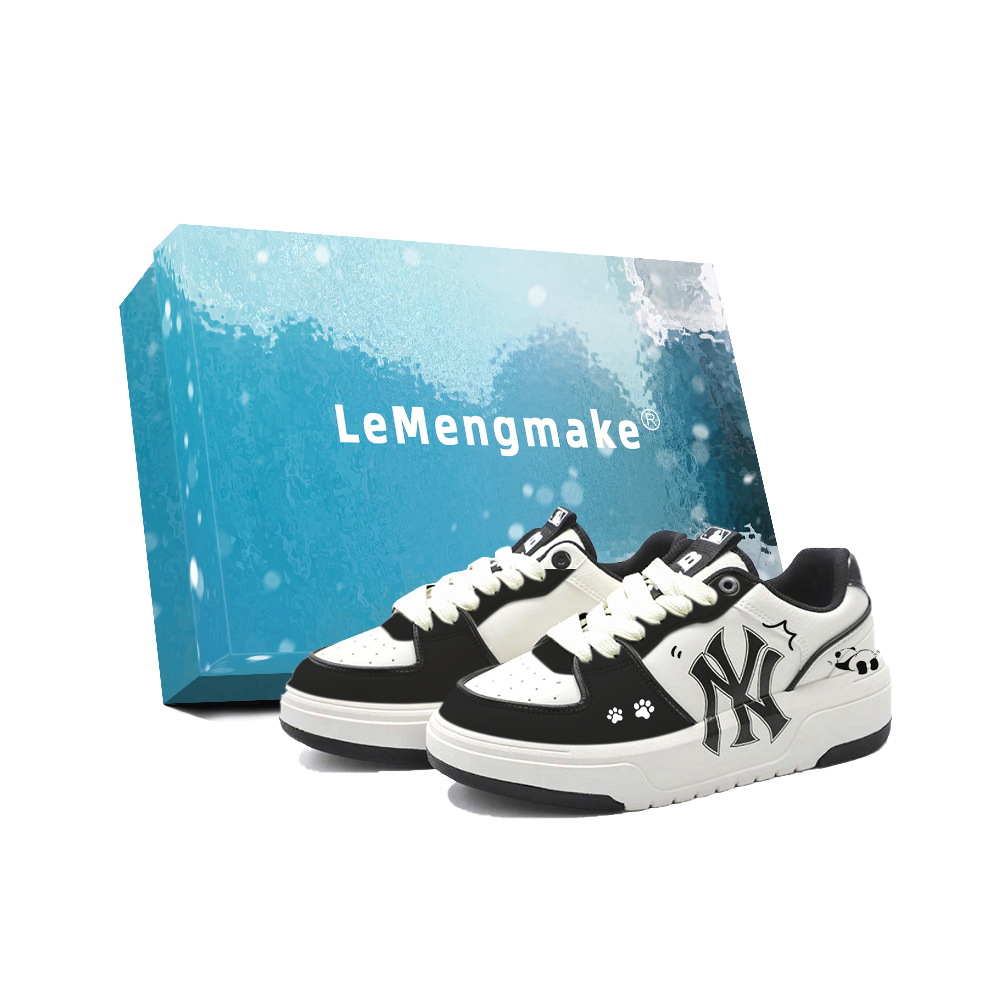MLB Chunky Liner Cushioning, Wear Resistant Low Top Skateboard Shoes Unisex White