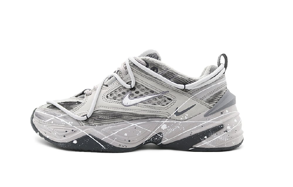 Nike M2K Tekno Cushioning Breathable Height Increasing Low-Top Chunky Sneakers Unisex Gray