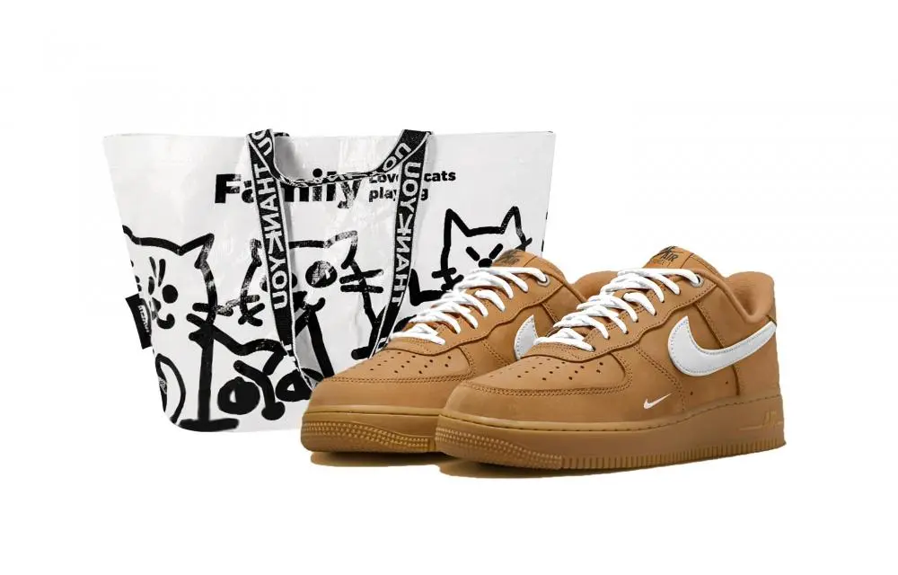Nike Air Force 1 Skateboard Shoes Unisex Low top White Brown