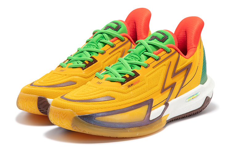 361° BIG3 4.0 Quick Pro Basketball Shoes Men Low Top Vintage Yellow/Radiant Light Green