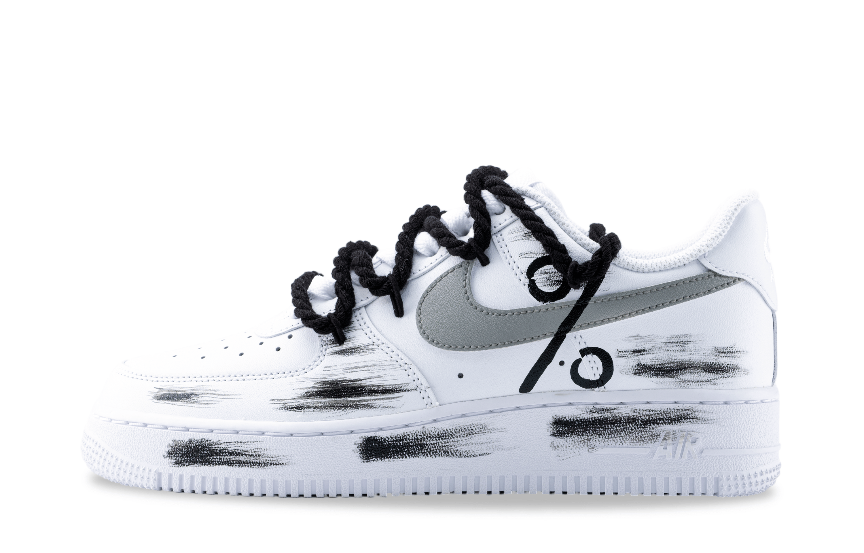 Nike Air Force 1 Arabica Slip Resistant Abrasion Resistant Low top Skateboard Shoes Unisex Black White Gray