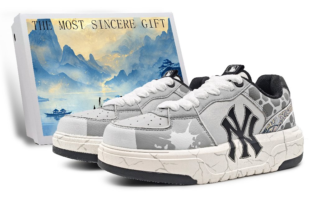 MLB Chunky Liner Low-Top Skateboard Shoes Unisex Gray
