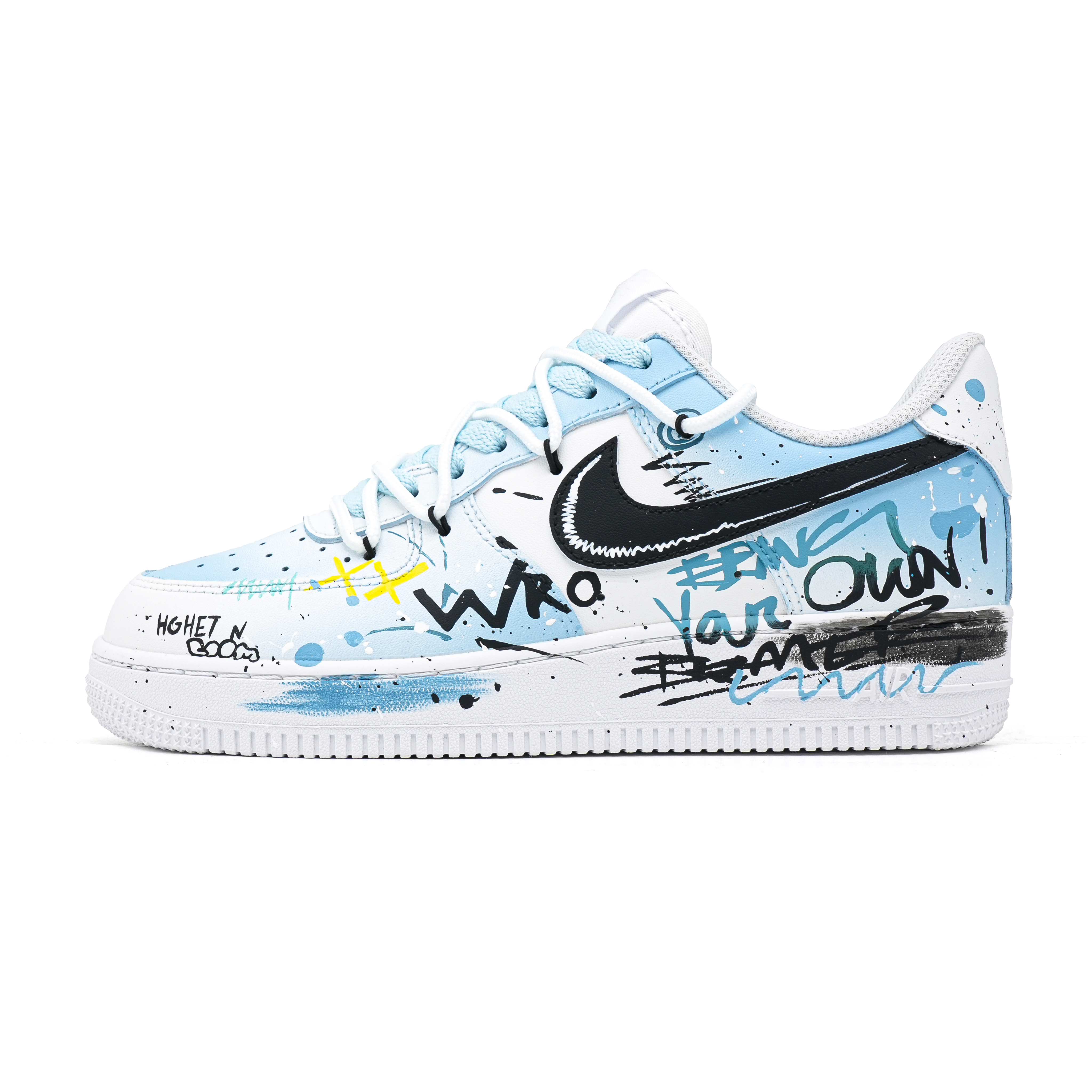 Nike Air Force 1 Tea Chat Party Abrasion Resistant Low top Skateboard Shoes Unisex Blue White