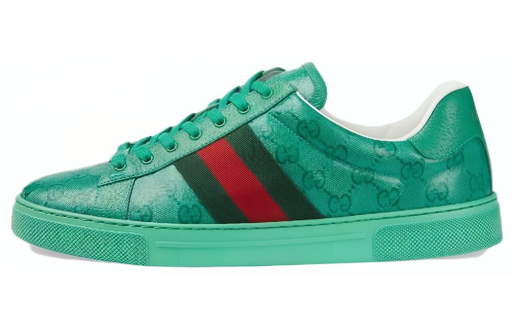 GUCCI Ace 'GG Crystal Canvas   Green'