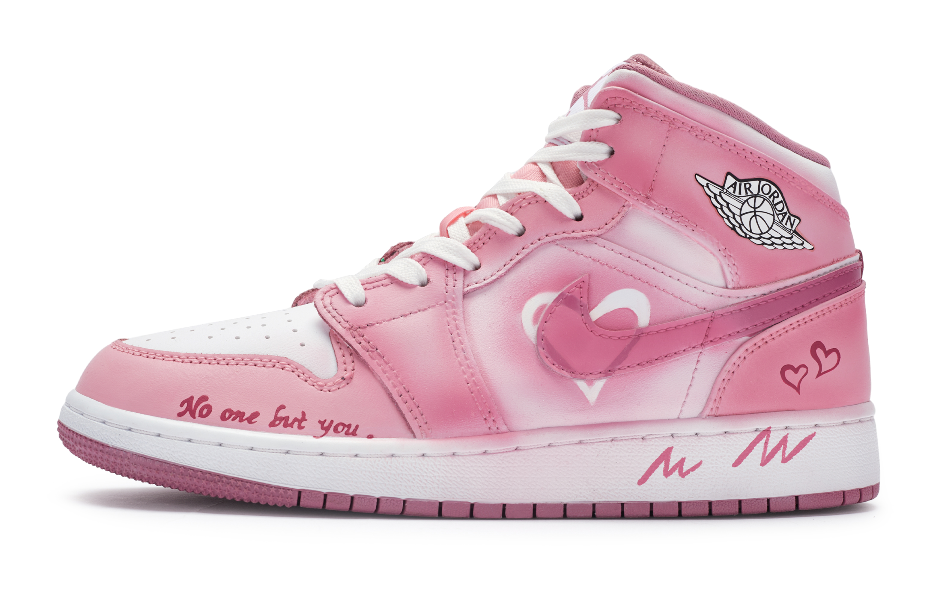 Jordan Air Jordan 1 811 Manufacture Love Growing Stronger Mid-Top Vintage Basketball Shoes Women's Pink White