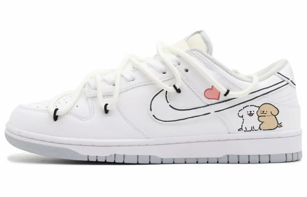 Nike Dunk Anti-Slip Wear-Resistant Low-Top Skateboard Shoes Women's White
