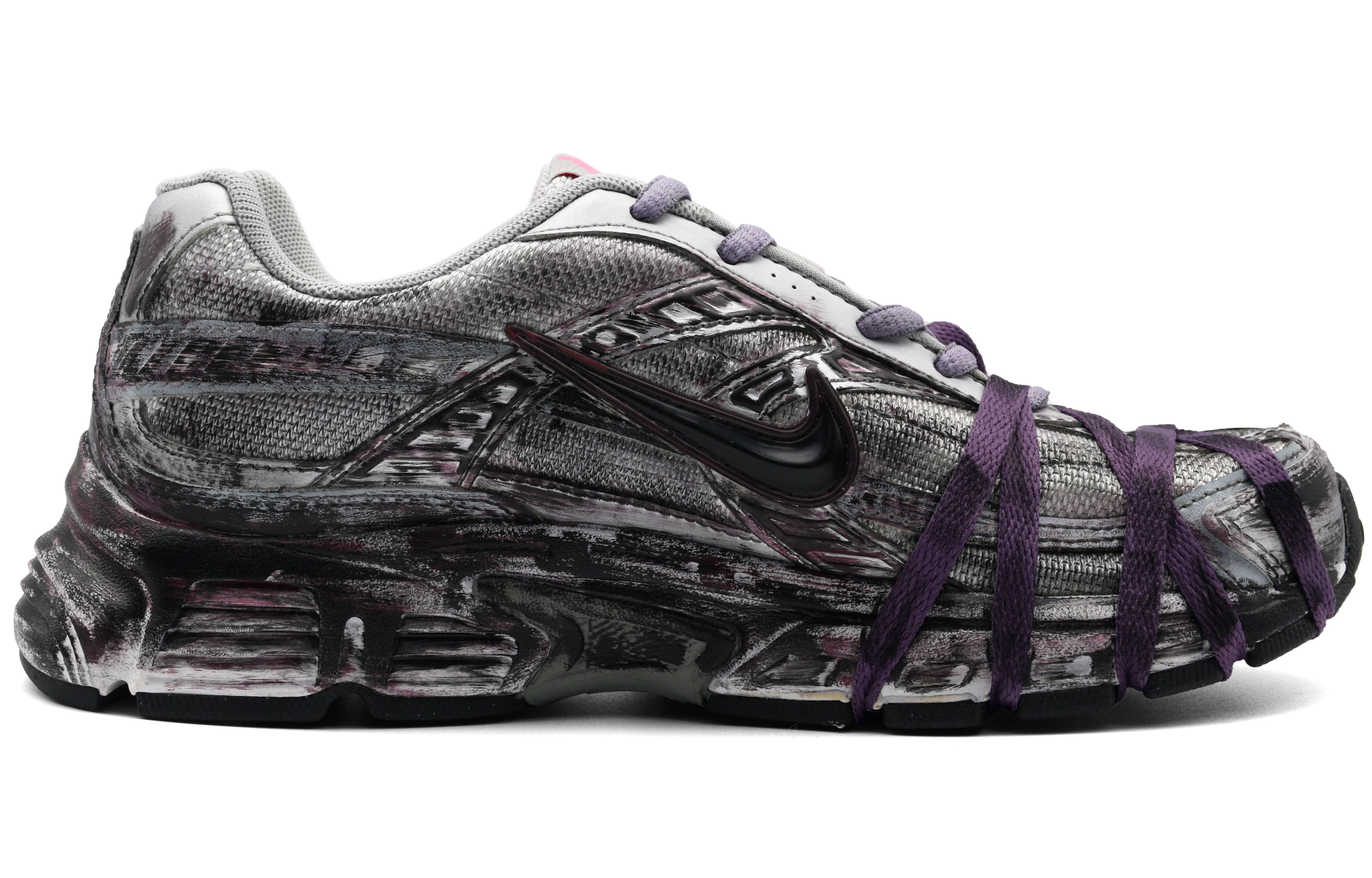 Nike Initiator Cushioning Breathable Supportive Lightweight Low-Top Casual Running Shoes Women's Black Purple