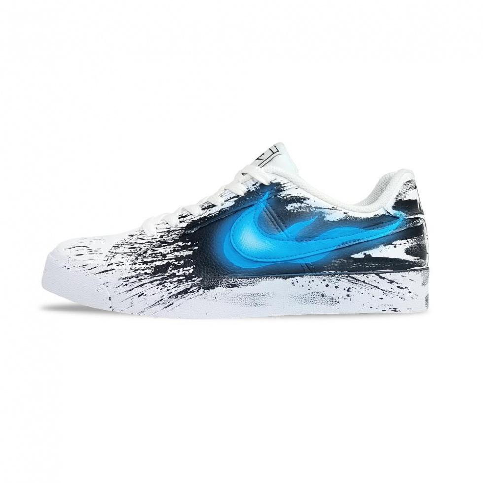 Nike Court Royale Anti Slip Wear Resistant Low Top Skateboard Shoes Unisex Ink Splatter