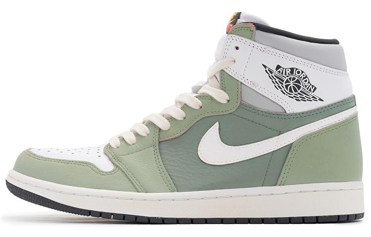Jordan Air Jordan 1 High OG High-Top Vintage Basketball Shoes Unisex White Green