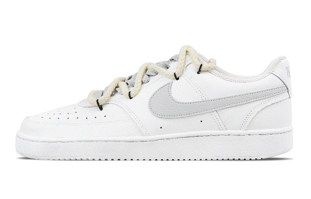 Nike Court Vision 1 Low Top Skateboard Shoes Men's White Gray