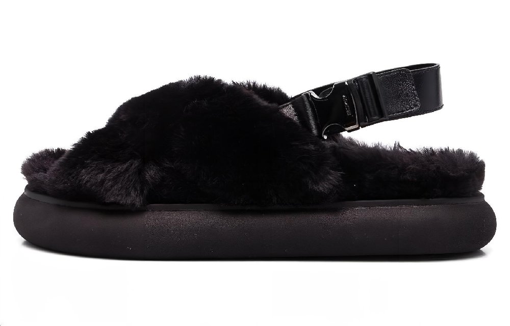 Moncler Solarisse Faux-fur Flat Sandals