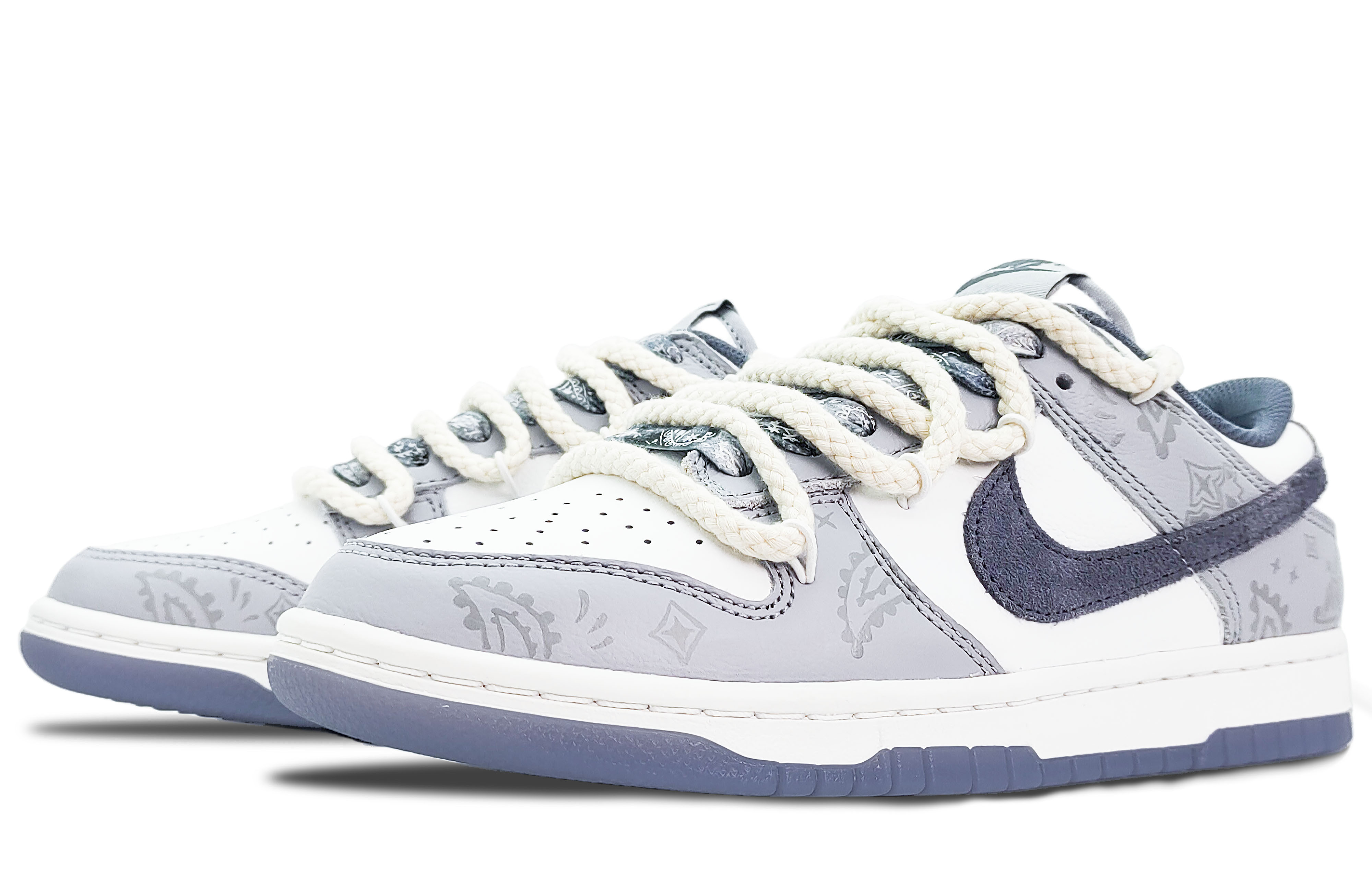 Nike Dunk Slip-Resistant Low-Top Skateboard Shoes Men's White Gray купить в интернет-магазине Yoocart с быстрой доставкой по России.