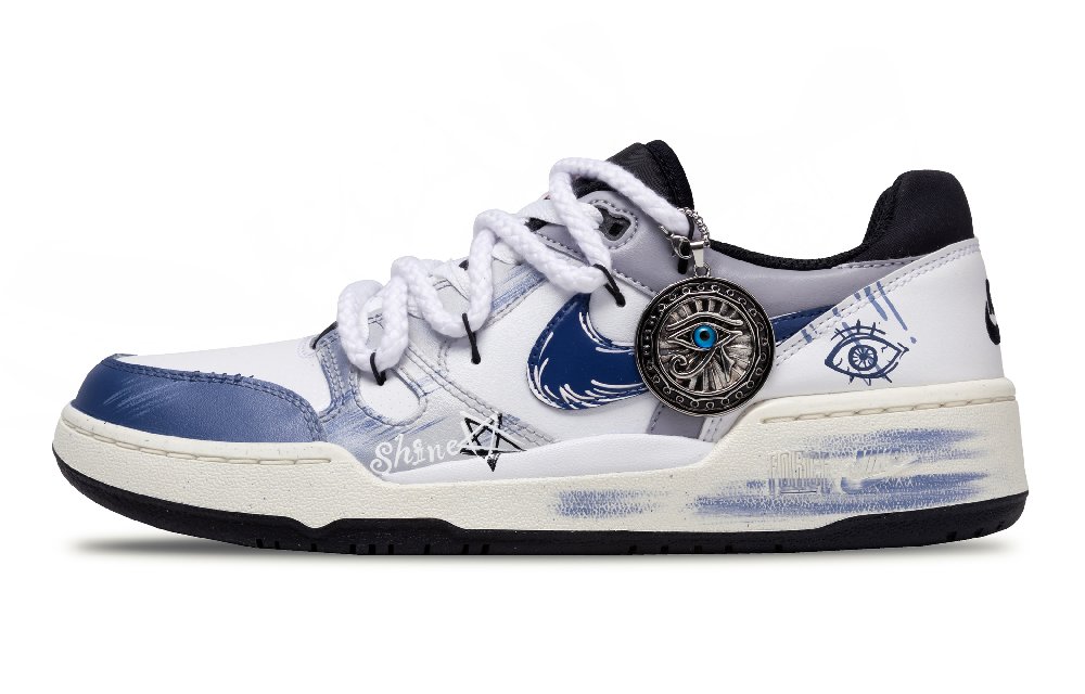 Nike Full Force Star In The Eye Cushioning Low Top Skateboard Shoes Men's Blue White